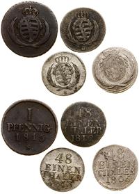 zestaw 4 monet, Drezno, 1 fenig 1815 S, 3 x 1/48