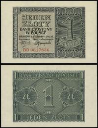 1 złoty 1.08.1941, seria BD, numeracja 0617836, 