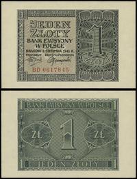1 złoty 1.08.1941, seria BD, numeracja 0617845, 