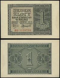 1 złoty 1.08.1941, seria BD, numeracja 1158738, 