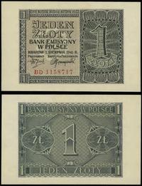 1 złoty 1.08.1941, seria BD, numeracja 1158717, 