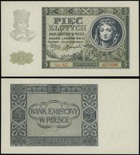 5 złotych 1.08.1941, seria AE, numeracja 0273088