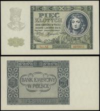 5 złotych 1.08.1941, seria AE, numeracja 0273011
