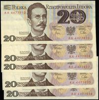 Polska, zestaw: 5 x 20 złotych, 1.06.1982