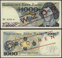 1.000 złotych 1.06.1982, czerwone ukośne "WZÓR" 