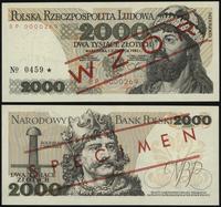 2.000 złotych 1.06.1982, czerwone ukośne "WZÓR" 