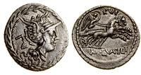 denar 101 pne, Rzym, Aw: Głowa Romy w hełmie w p