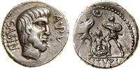 denar 89 pne, Rzym, Aw: Głowa króla Tatiusa w pr