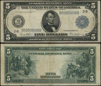 5 dolarów 1914, seria B59309096B, niebieska piec