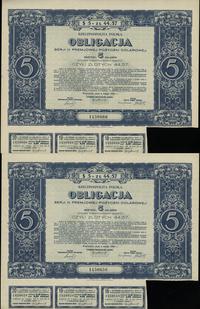Rzeczpospolita Polska (1918–1939), obligacja pożyczki dolarowej wartości 5 dolarów = 44.57 złotego, 1.02.1931