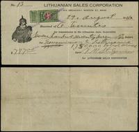 Litwa, czek na 787 dolarów, 1921