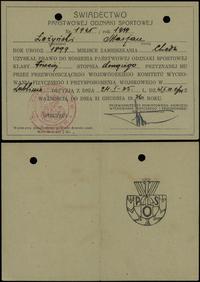 Polska, świadectwo wystawione na Pana Marjana Łożyńskiego, 1935