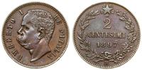 2 centesimi 1897 R, Rzym, miedź, patyna, Pagani 