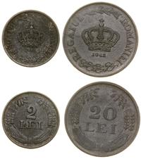 lot 2 monet, 2 leje 1941, 20 lejów 1942, cynk, r