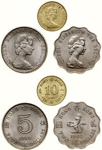 lot 3 monet, 10 centów 1983, 2 dolary 1982, 5 do