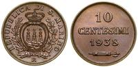 10 centesimi 1938 R, Rzym, brąz, wyśmienite, KM 