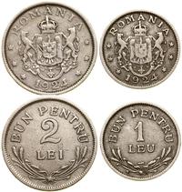 zestaw 2 monet 1924, w skład zestawu wchodzą 2 l