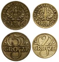 zestaw 2 monet 1923, Warszawa, 5 groszy (II-) or