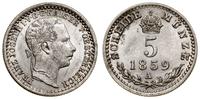 5 krajcarów 1859 A, Wiedeń, Scheide münze, ryski