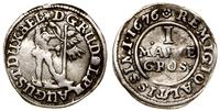 1 grosz maryjny 1676, lekko gięty, Welter 1866