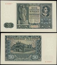 50 złotych 1.08.1941, seria D, numeracja 3184817