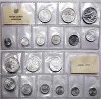 Polska, zestaw monet aluminiowych, 1949–1976