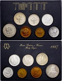 Polska, zestaw rocznikowy monet obiegowych - prooflike, 1987