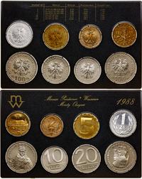 Polska, zestaw rocznikowy monet obiegowych - prooflike, 1988