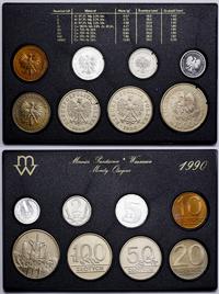 Polska, zestaw rocznikowy monet obiegowych - prooflike, 1990