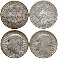 zestaw: 2 x 5 złotych 1932 i 1934, Anglia i Wars