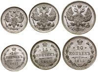 lot 3 monet 1915, Petersburg, 20, 15 oraz 10 kop