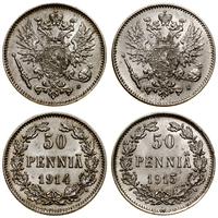 zestaw: 2 x 50 penniä 1914 i 1915, Helsinki, raz