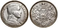 5 łatów 1929, Londyn, srebro próby 835, 24.95 g,