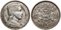 5 łatów 1929, Londyn, srebro próby 835, 25.01 g,