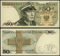 50 złotych 9.05.1975, seria AS, numeracja 857839
