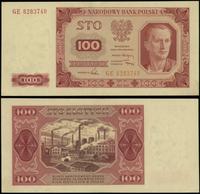 100 złotych 1.07.1948, seria GE, numeracja 62837