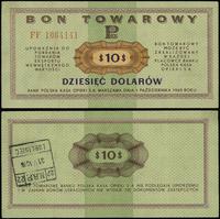 bon na 10 dolarów 1.10.1969, seria FF, numeracja