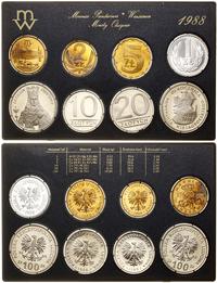 Polska, zestaw rocznikowy monet obiegowych - prooflike, 1988