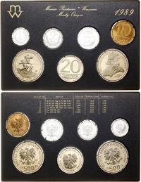 Polska, zestaw rocznikowy monet obiegowych - prooflike, 1989