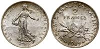 2 franki 1919, Paryż, srebro próby 835, pięknie 