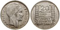 20 franków 1933, Paryż, srebro próby 680, bardzo