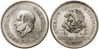 5 peso 1952 Mo, Meksyk, srebro próby 720, patyna