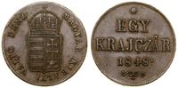 Węgry, 1 krajcar / egy krajczár, 1848