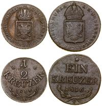 Austria, lot: 1 krajcar oraz 1/2 krajcara, 1816 S, 1816 A