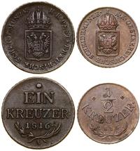 Austria, lot: 1 krajcar i 1/2 krajcara, 1816 A