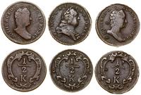 zestaw 3 monet, Kremnica, 3 x 1/2 krajcara (bez 