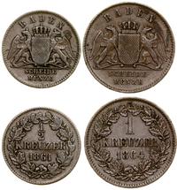 Niemcy, zestaw: 1/2 krajcara 1861 i 1 krajcar 1864