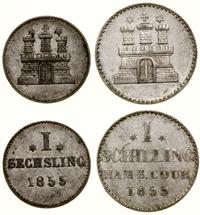 Niemcy, zestaw: 2 x 1 szyling, 1855