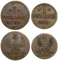 zestaw 2 monet, Frankfurt, 1 fenig 1788 (st. III