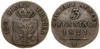 Niemcy, 3 fenigi, 1821 B